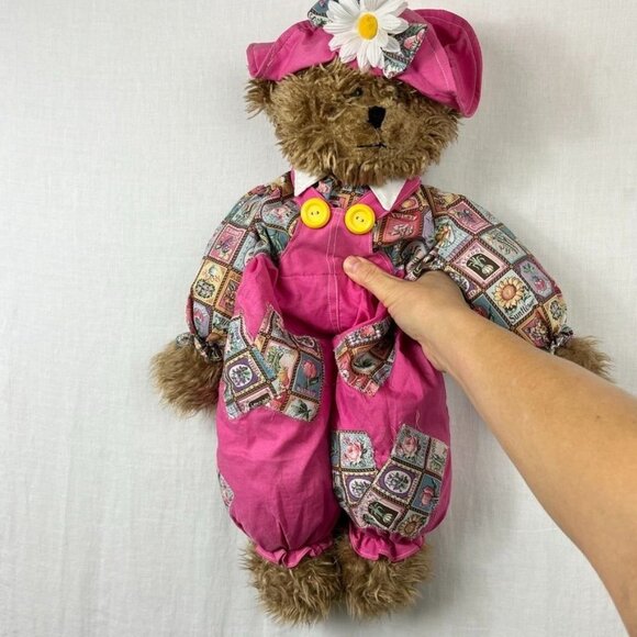 '97 Joelson Floppy Teddy Bear 22" Cottage Patchwork Country Kawaii Y2K 90s 00s - Picture 2 of 13
